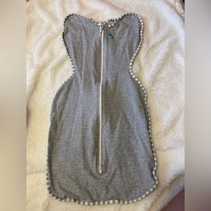 Love to Dream Swaddle Up Original Gray Zipper Swaddle with White Accents